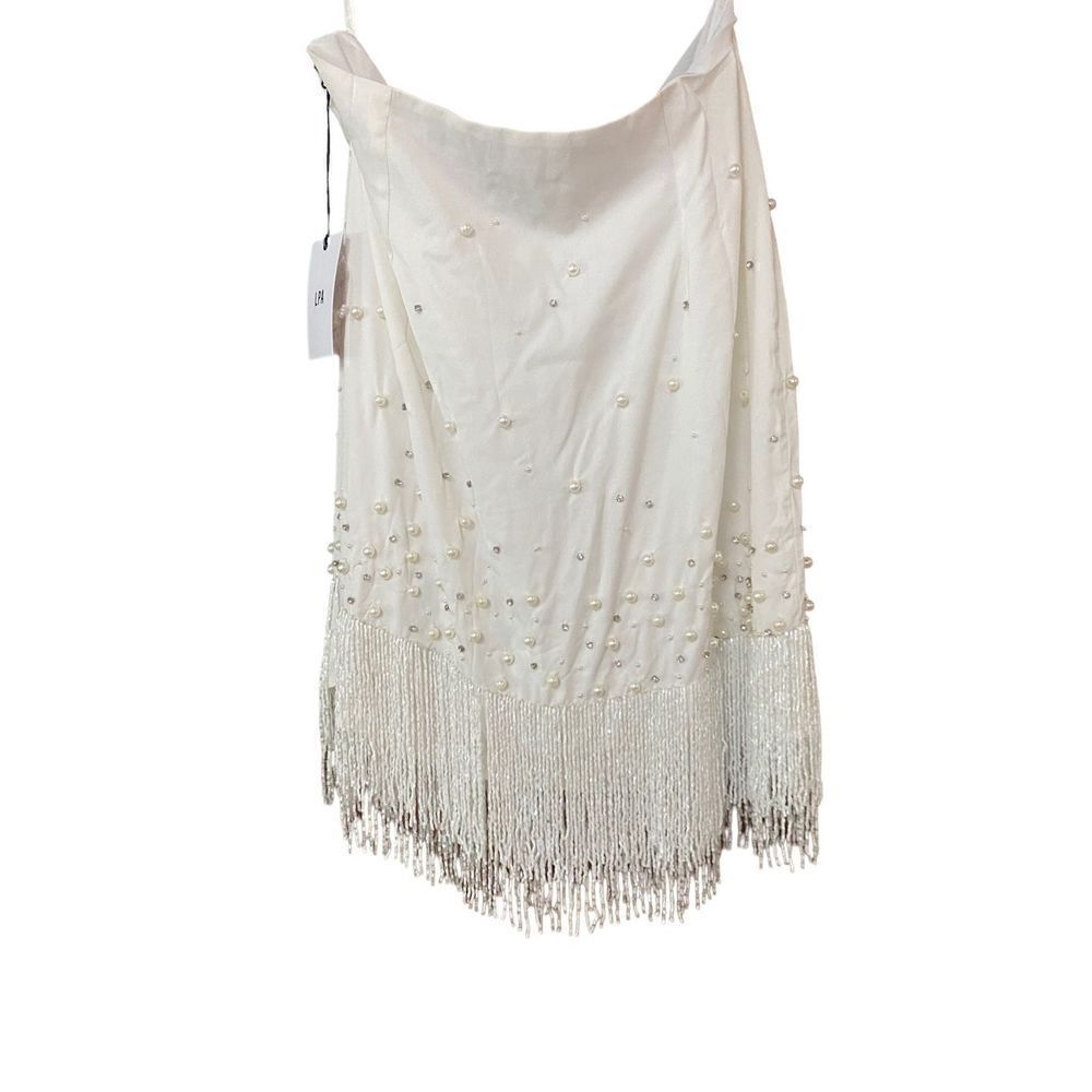 LPA Elsie‎ Beaded Skirt in White Size Large NWT $248 (13-2) - Picture 4 of 5